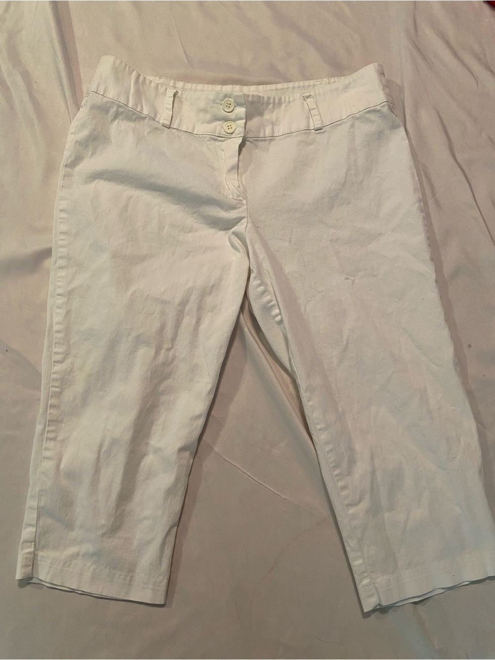 Rainbow White Capris Mid-Rise Cropped Pants Size 11 - Picture 1 of 6